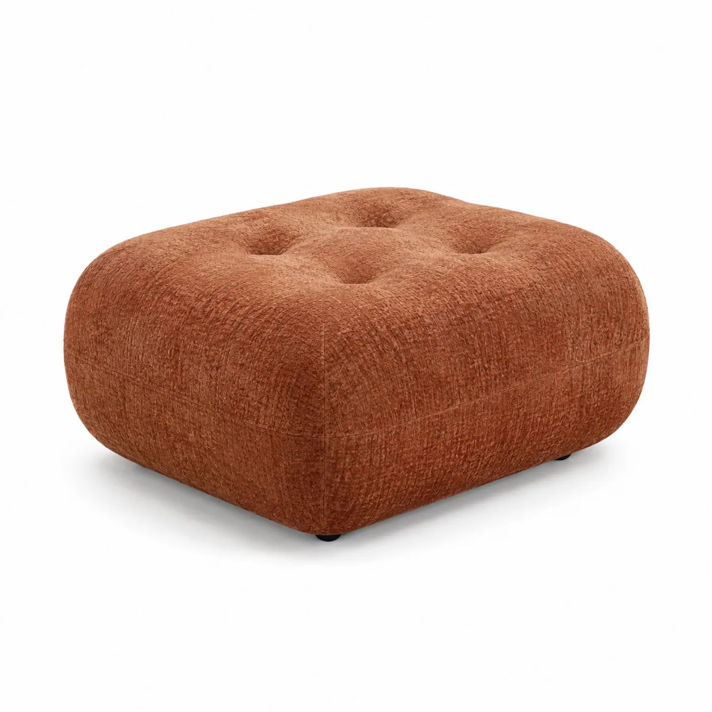 Hocker Fußhocker Braun Textil 80x80x40cm